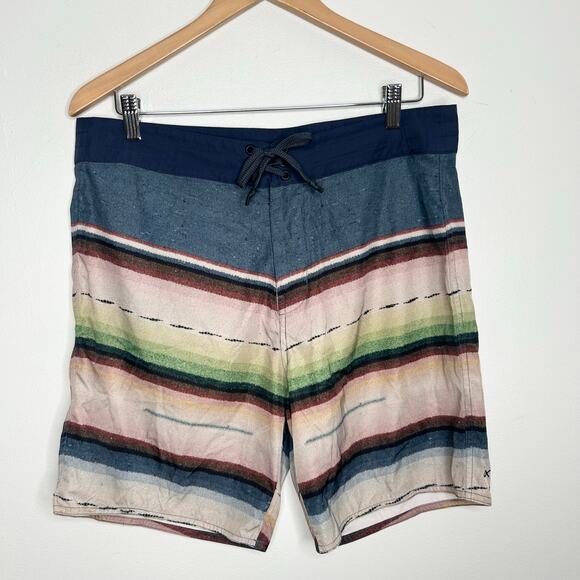 Outerknown Tasty Scallop Striped Board Shorts Swim Trunks - Picture 1 of 4